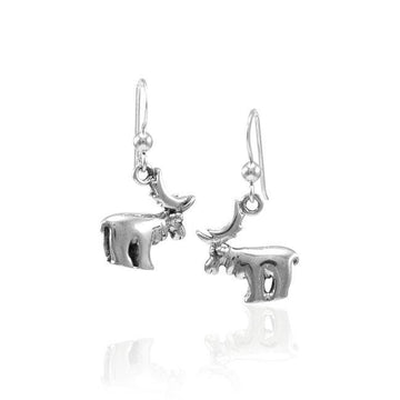 Moose Sterling Silver Earrings TE889 - Jewelry
